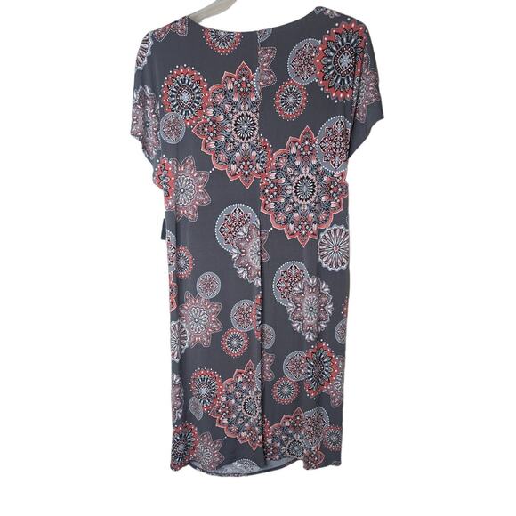 New Robbie Bee geometric faux wrap midi dress size 2X - Picture 8 of 12